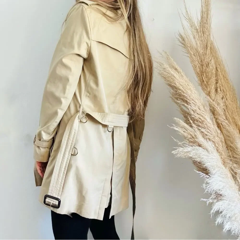 BURBERRY Heritage Khaki Tan Sandringham Trench Coat Rare Button Belt Coat M 46 - Picture 5 of 16